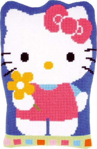 Vervaco Embroidery Kit Hello Kitty with Flower Cushion