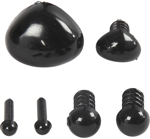 CC Augen und Nasen Schwarz 20 Sets