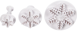 CC Ausstechformen mit Stempel 3,2-6,5 cm Schneeflocken 3 Stück