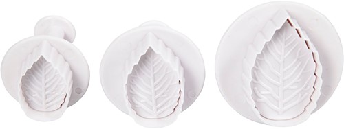 CC Uitsteekvormen met Stempel 3,4-4,9 cm Bladeren 3 stuks
