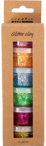 CC Glitter Clay 6x20 ml Basiskleuren