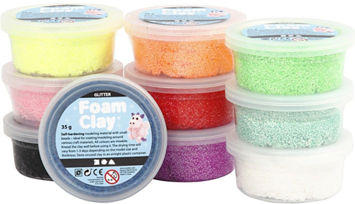 Foam Clay® Basis Set Glitter 10x35gr