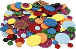 CC EVA Foam Cirkels Glitter Multigekleurd 12-32mm 150 stuks