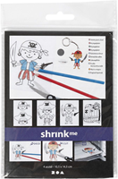CC Shrink plastic sheets with motifs, matt transparent, pirates, 10,5x14,5 cm, thickness 0,3 mm, 4 sheet/ 1 pack-3