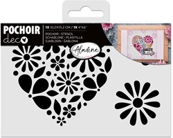 Aladine Stencil Hart Van Bloemen 10 x 15 cm