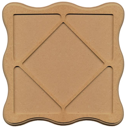 Gomille MDF Plaat Vierkant Motief 22,5x22,5 cm