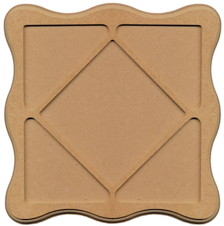 Gomille MDF Plaat Vierkant Motief 22,5x22,5 cm