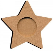 Gomille MDF Kaarshouder Ster 7x7 cm