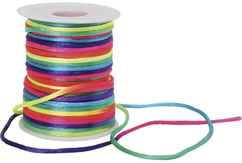 CC Macramé cord, rainbow colours, thickness 2 mm, 40 m/ 1 roll