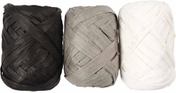 CC Papieren Lint Wit, Beige Zwart 10m