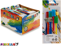 Pincello Kwasten en Sponzen Set 6 stuks