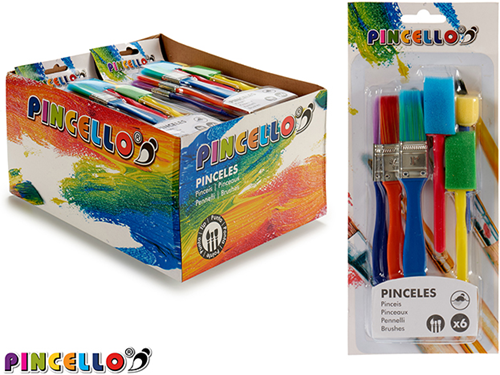 Pincello Brushes and Sponges Set 6 pieces