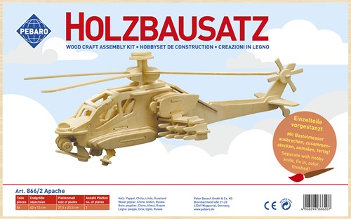 Pebaro Houten Bouwset Apache Helikopter
