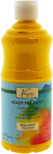 Nassau Ready Mix Gouache Posterfarbe, 500 ml, Brillantgelb