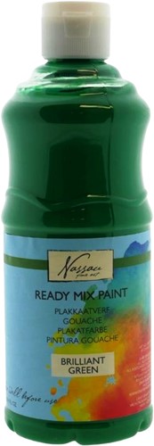 Nassau Ready Mix Gouache Plakkaatverf 500 ml Briljant Groen