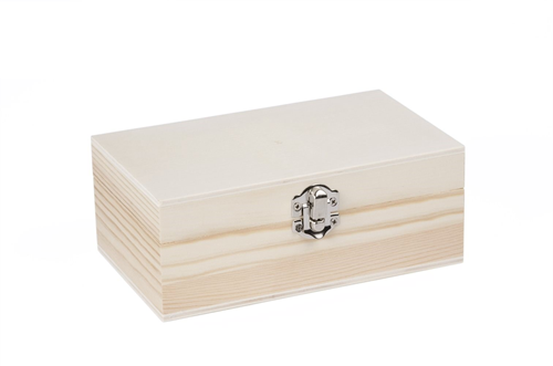 Wooden Box with Flap Lid 17x10x7cm