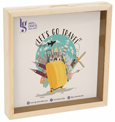 Wooden Money Box Frame 25x25x4 cm