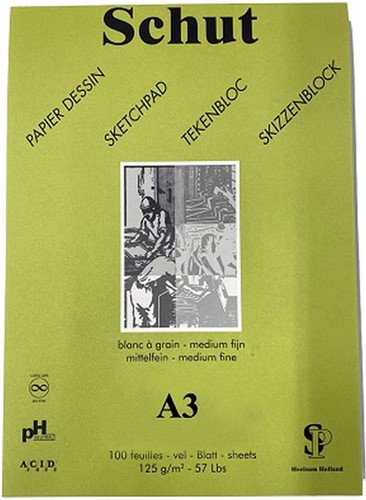 Schut Dessin Groen Tekenblok A3 125gr 100 vel