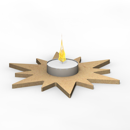 Gomille MDF Waxinelicht Ster 14x14 cm