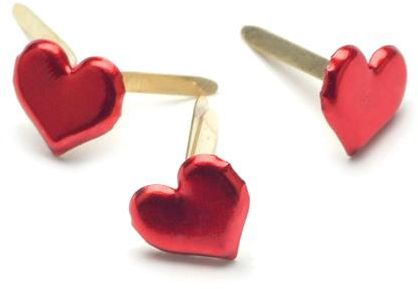 Creative Impressions Splitpennen Hartjes 8x8 mm Rood 50 stuks