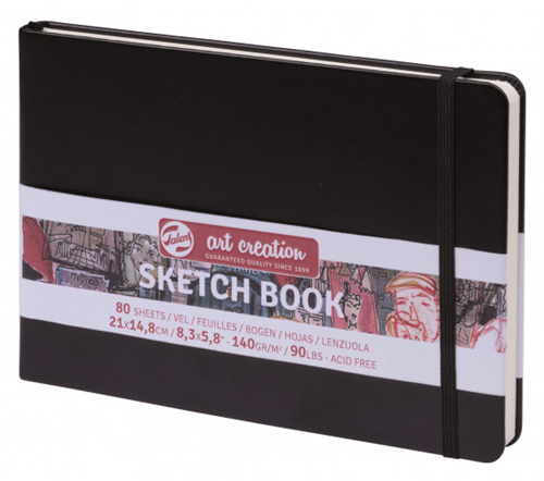TAC Schetsboek 21x15 cm 140gr 80 vel Zwart