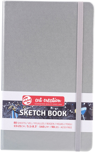 TAC Schetsboek 13x21 cm 140gr 80 vel Zilver