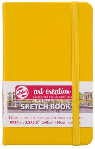 TAC Schetsboek 9x14 cm 140gr 80 vel Goudgeel