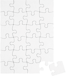 CC Kartonnen Puzzel 15x21 cm Wit 16 stuks