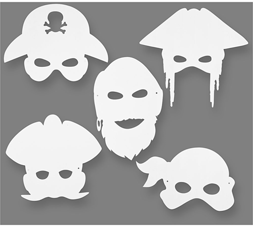 TeachMe Kartonnen Piraten Maskers 16 stuks