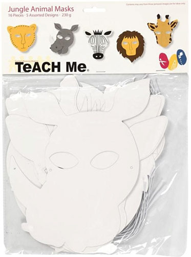 TeachMe Papp-Dschungelmasken 16 Stück-2