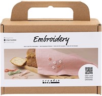 CC Mini Craft Kit Embroidery, dusty rose, Fabric napkin, 1 pack
