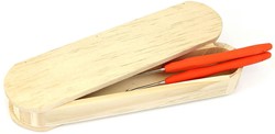 Häkelnadelbox aus Holz, abgerundet, 21,5 x 5,5 x 3,5 cm