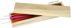 Häkelnadelbox aus Holz 21,5x5,5x3,5 cm