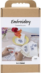 CC Craft Set Embroidery Napkins Off-White