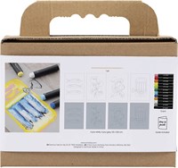 CC Mini Hobbyset Oliepastels Zeevruchten, Grijs, Wit papier-2