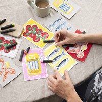 CC Mini Hobbyset Oliepastels Zeevruchten, Grijs, Wit papier-3