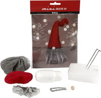 CC Mini Craft Kit, Christmas gnome w/grey beard, H: 13 cm, 1 pack