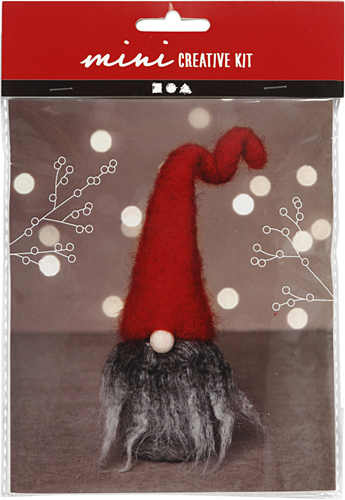 CC Mini Craft Kit, Christmas gnome w/grey beard, H: 13 cm, 1 pack-2