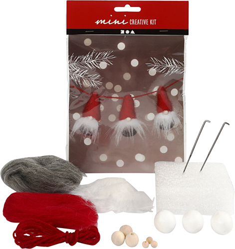 CC Mini Creative Kit Kerstkabouters aan een Touw 6 cm