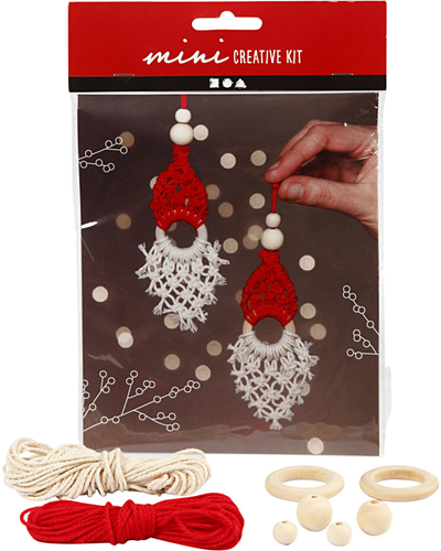 CC Mini Creative Kit Kerst Elf Macramé 14 cm 2 stuks