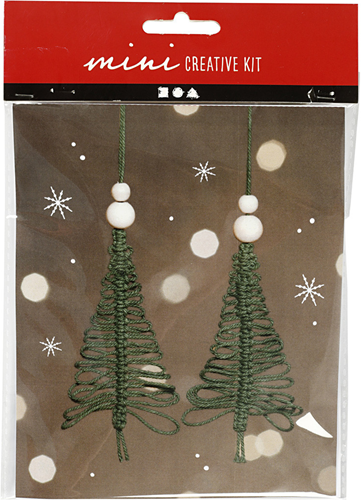 CC Mini Creative Kit Kerstbomen Macramé 11 cm 2 stuks-2
