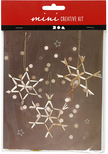 CC Mini Kreativset Schneeflocken Stroh 10 cm 3 Stück-2