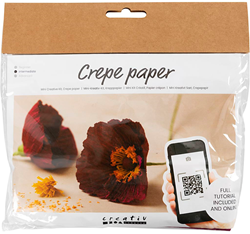 CC Mini Craft Kit Crepe Paper, Poppies, Crêpe ratio: 180%, 105 g, 1 pack