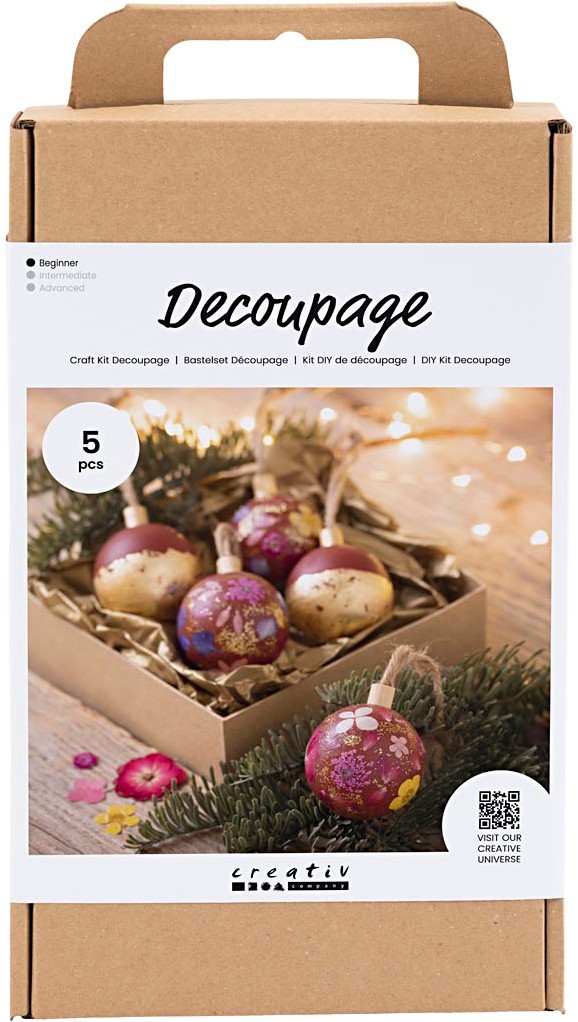 Creativ Craft Kit: Decoupage & Dried Flowers Baubles Creativ Craft Kit: Decoupage & Dried Flowers Baubles