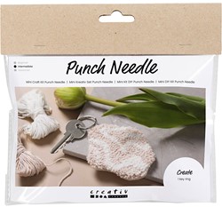 CC Mini Hobbyset Punch Needle Schlüsselanhänger Beige