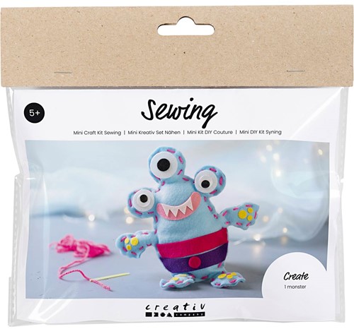 CC Mini Craft Kit Sewing, assorted colours, Felt Monster, 1 pack