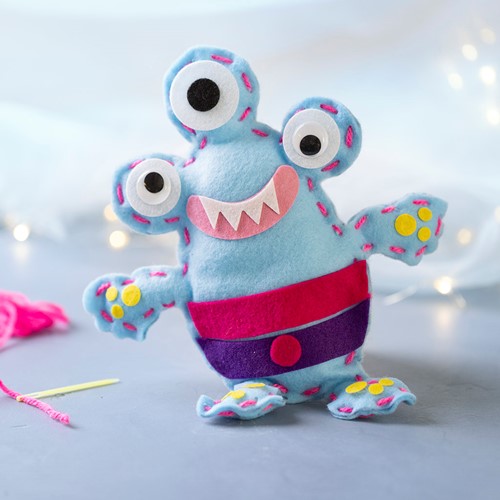 CC Mini Craft Kit Sewing, assorted colours, Felt Monster, 1 pack-2