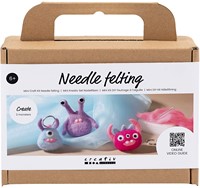 CC Mini Craft Kit Needle Felting, assorted colours, Monster, 1 pack