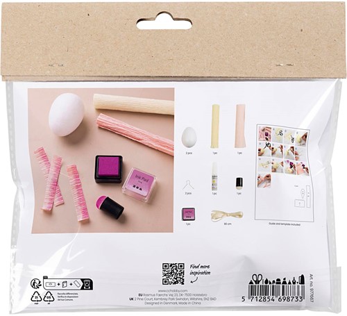 CC Mini Craft Kit Crepe Paper, light pink, light yellow, Eggs, 1 pack-2