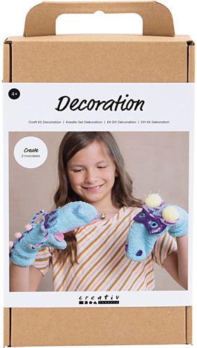 CC Craft Kit Decoration, assorted colours, Sock Monster, 1 pack
